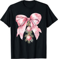 Pink Christmas Bow Coquette Vintage Christmas Baby Pink Bow T-Shirt