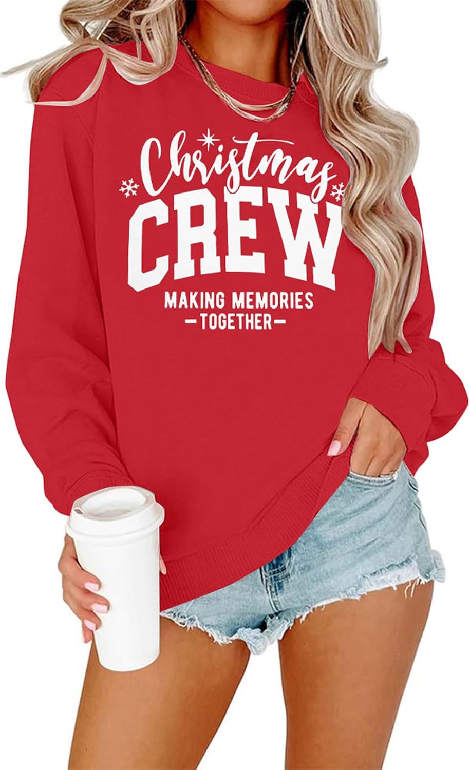Christmas Sweatshirts Women Christmas Crew Making Memories Together Sweater Merry Christmas Family Matching Top