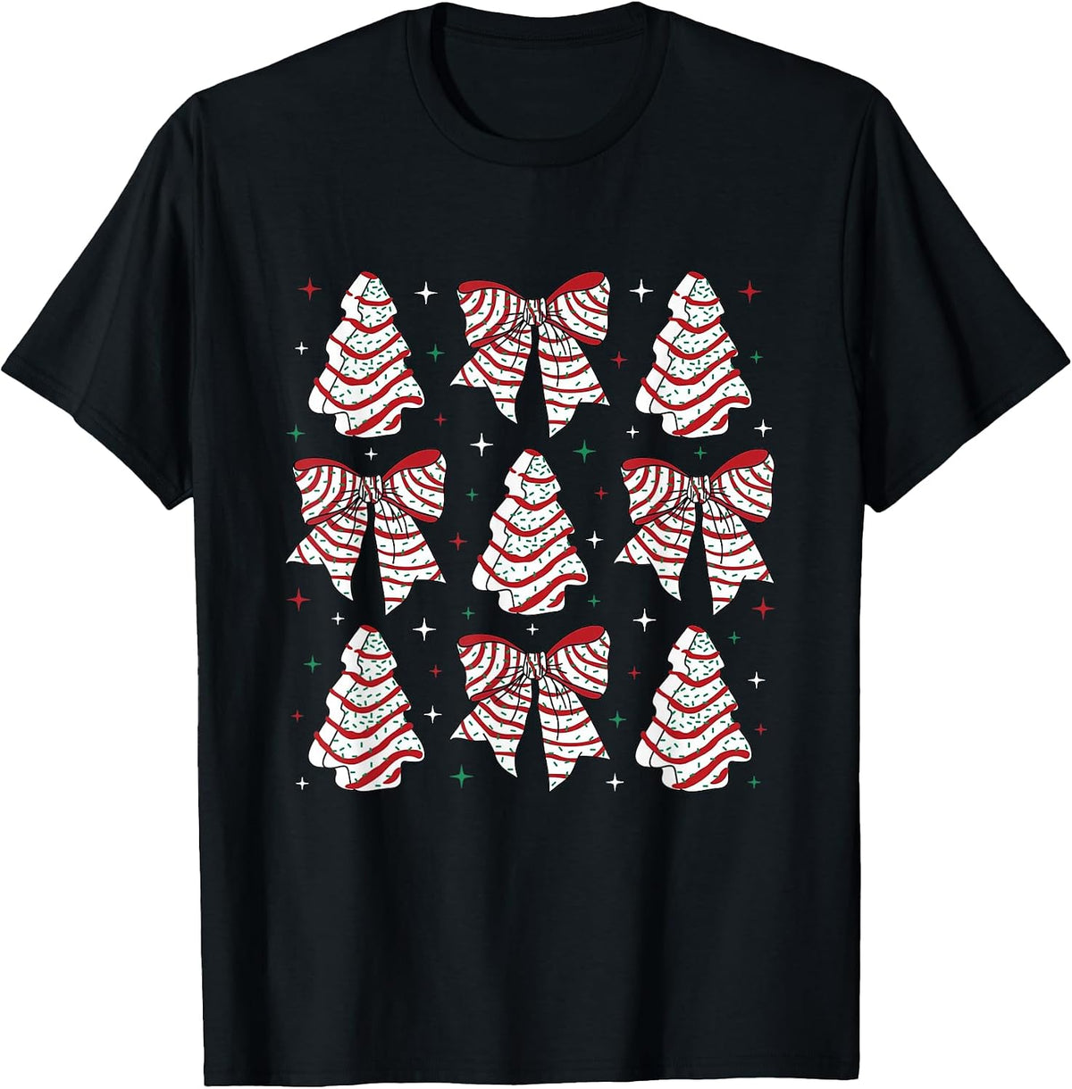 Bow Christmas Tree Cakes Winter Holiday Xmas Family Matching T-Shirt