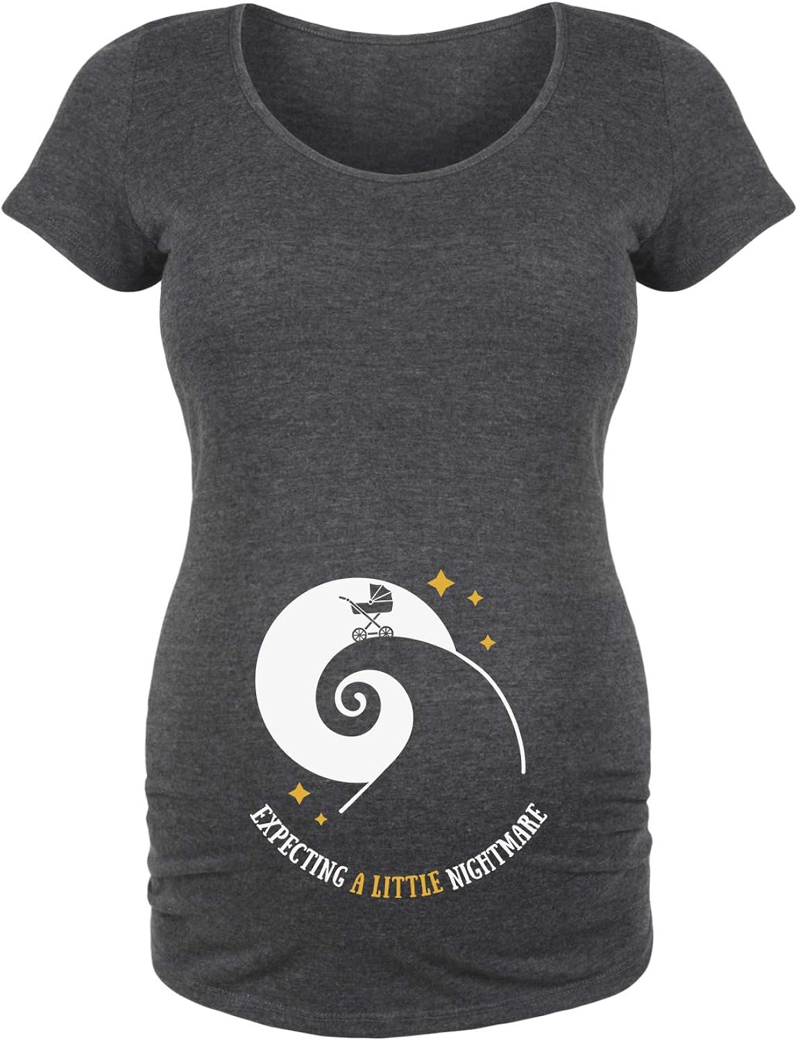 Expecting A Little Nightmare - Maternity Scoop Neck T-Shirt Heather Charcoal