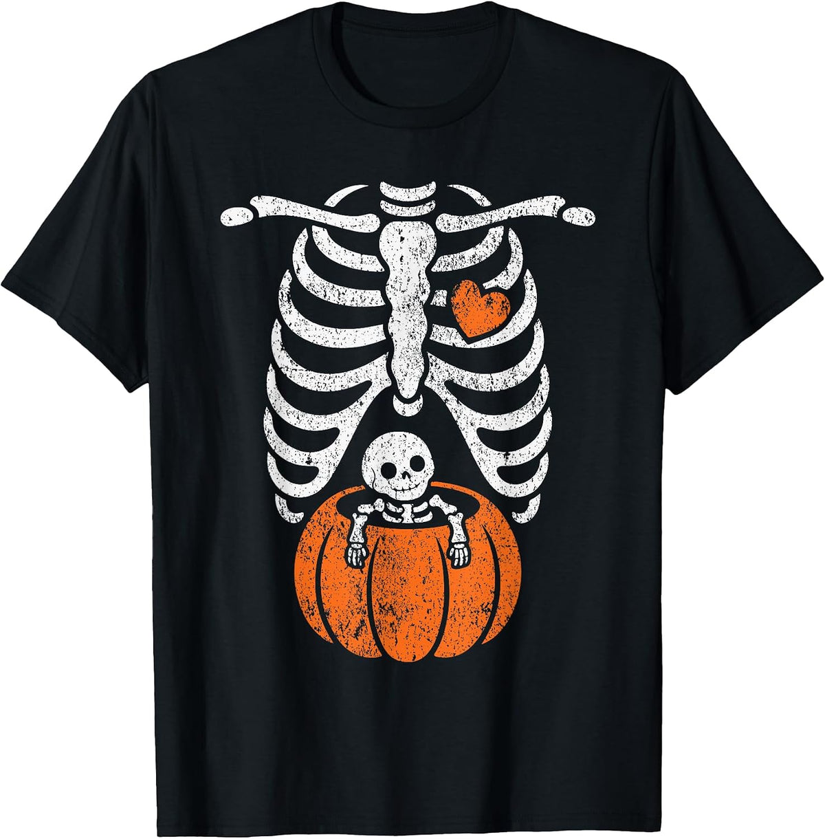 Women Skeleton Pregnancy Announcement Mom Halloween T-Shirt