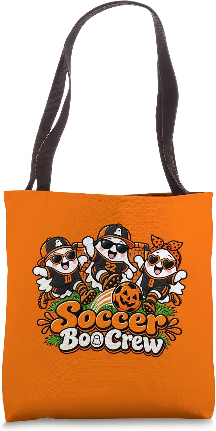 Soccer Boo Crew Matching Halloween Ghost Soccer Fan Tote Bag