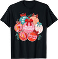 Merry Christmas Ornaments Coquette Bow Xmas Holiday Girls T-Shirt