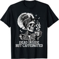 Skeleton Mom Drinking Coffee Funny Dead Inside But