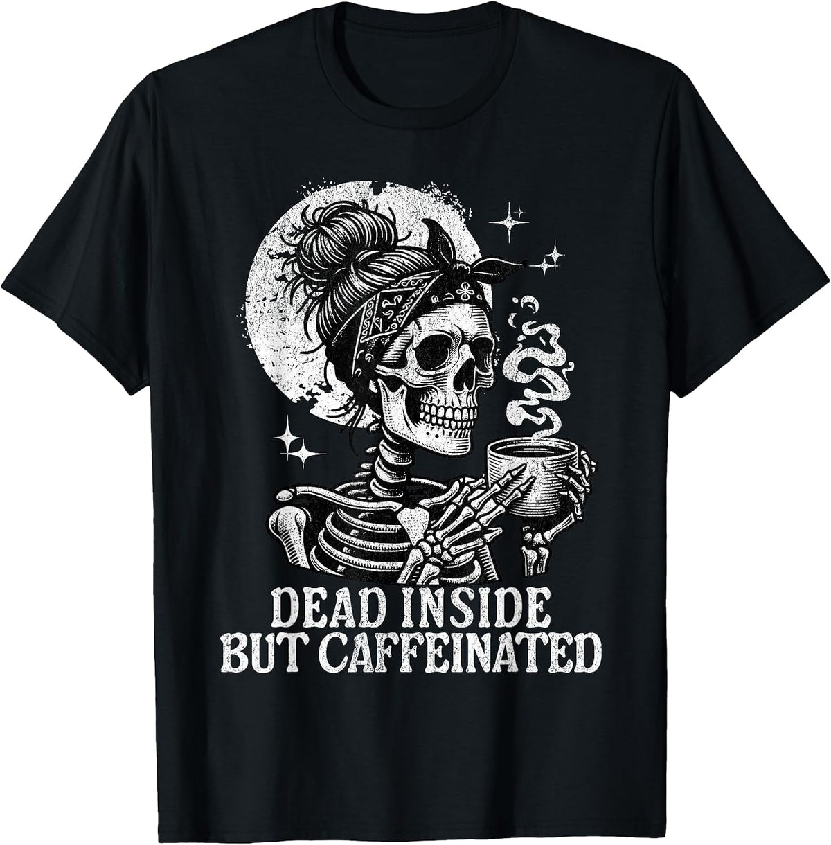 Skeleton Mom Drinking Coffee Funny Dead Inside But