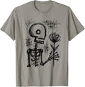 Hand Drawn Skeleton Holding Flower T-Shirt