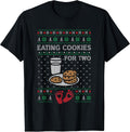 Pregnancy New Mom Baby Pregnant Christmas Matching Couples T-Shirt