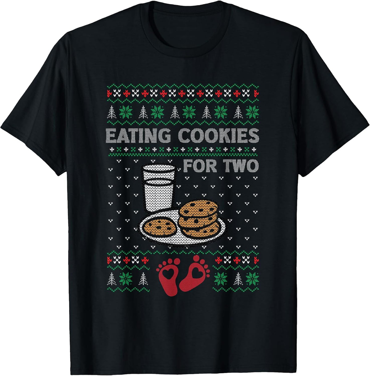Pregnancy New Mom Baby Pregnant Christmas Matching Couples T-Shirt