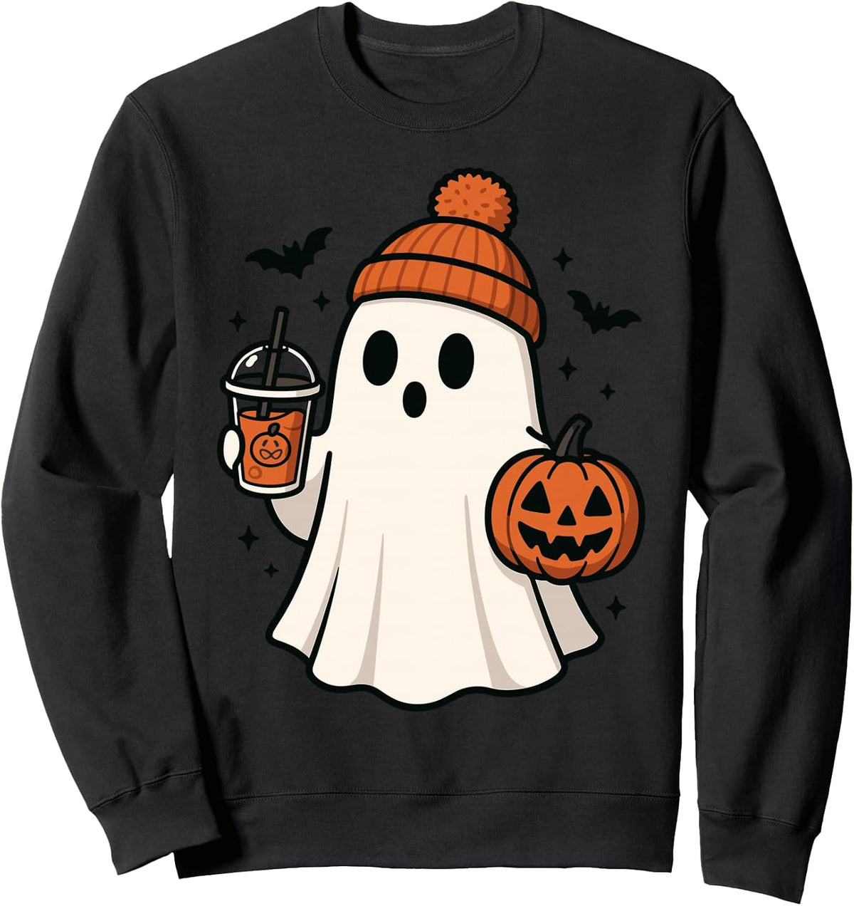 Ghost Pumpkin Spice Coffee Halloween Fall Sweatshirt