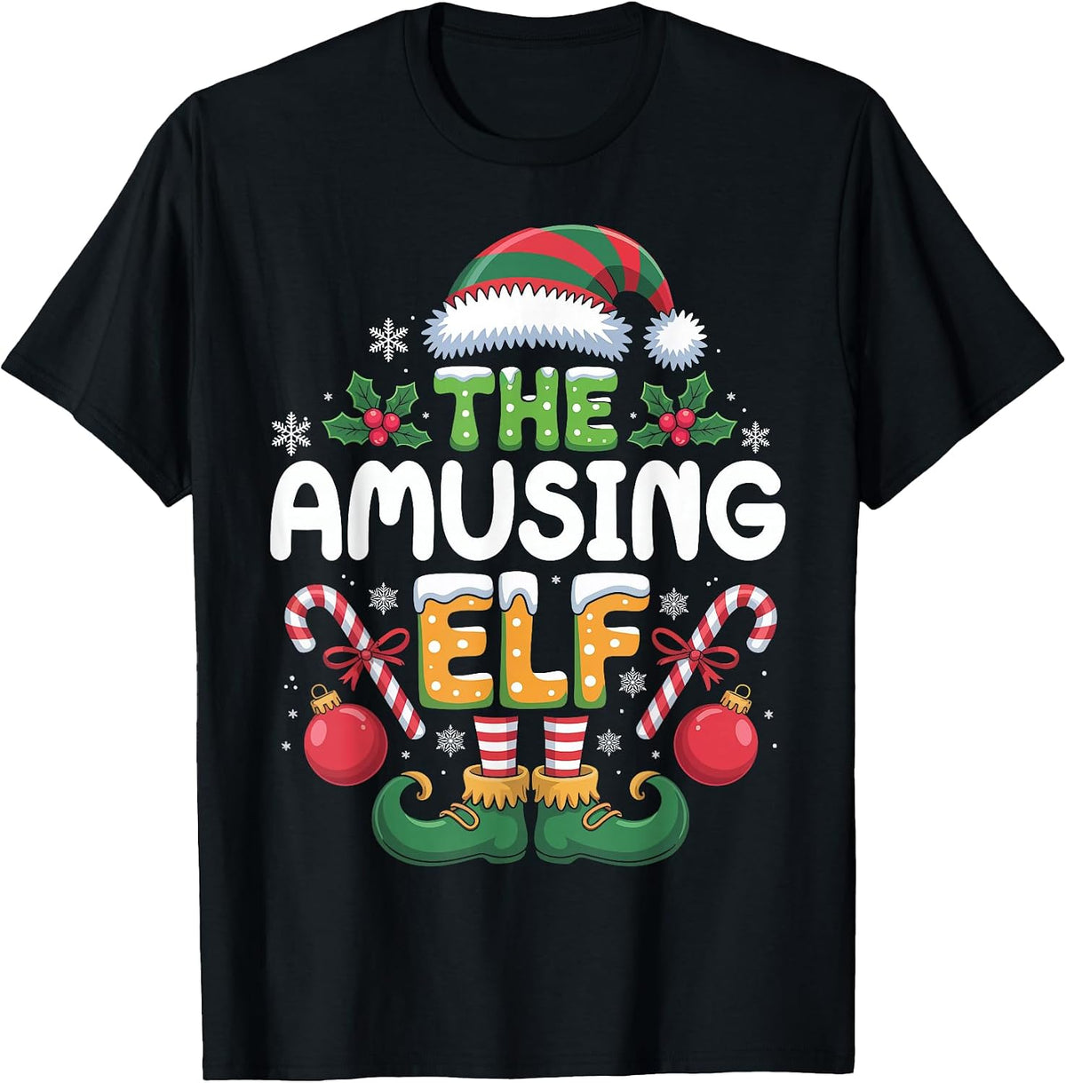 The Amusing Elf Matching Family Christmas T-Shirt
