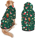 Christmas Dog Costume, Christmas Deer Tree Print Hoodie Winter Christmas Cosplay Clothes Sweaters Outfits Pullover Pets' Sweatshirt Hoodies with Pocket for Medium Large Dogs-XL