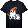 Funny Ghost Walking Dog Halloween Dog Lover Costume Performance T-Shirt