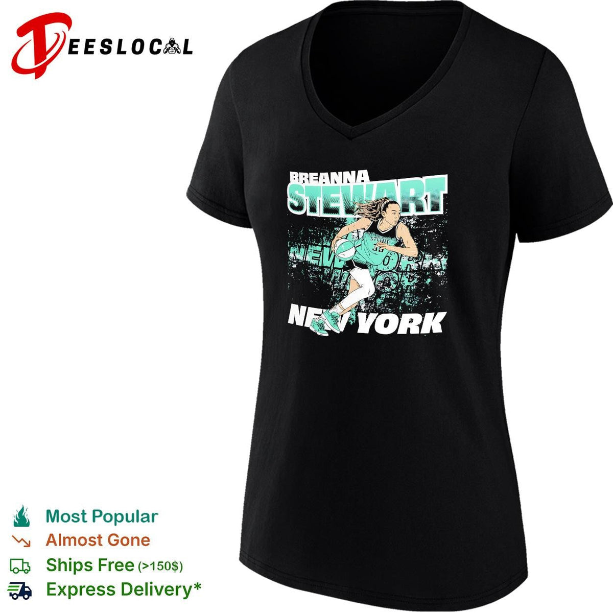 Breanna Stewart number 30 New York Liberty basketball action poster shirt Unisex