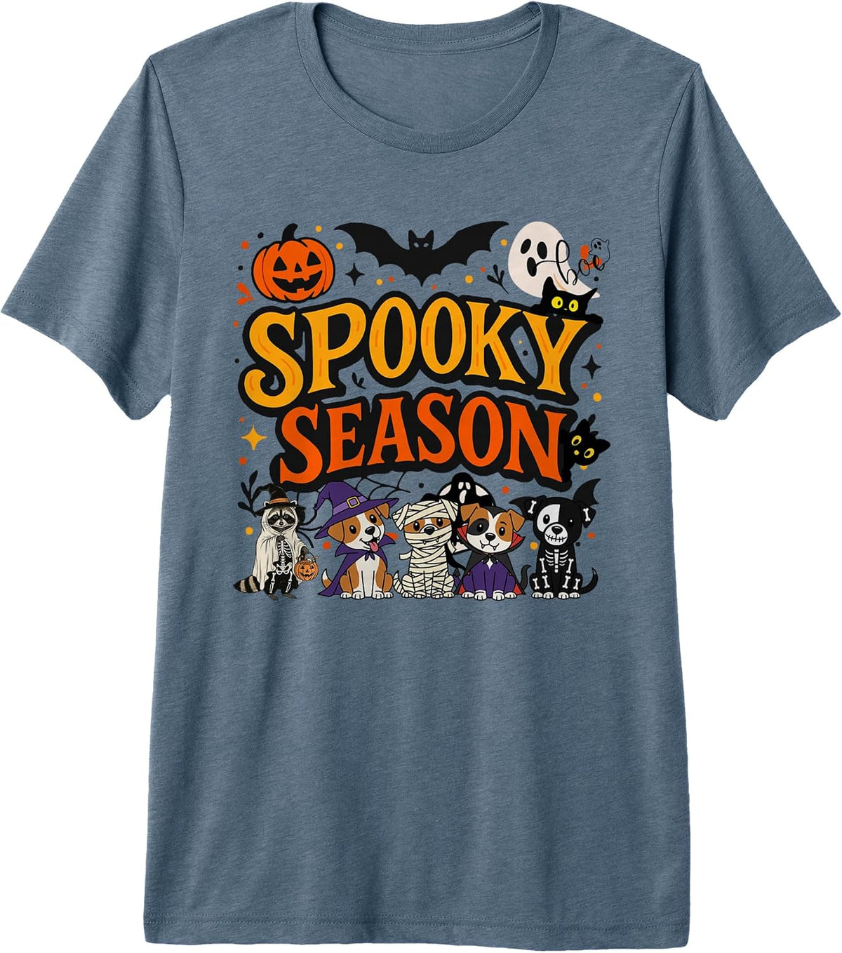 Halloween Spooky Season Animal Costumes Ghost Dog Puppy Fall Premium Tri-Blend T-Shirt