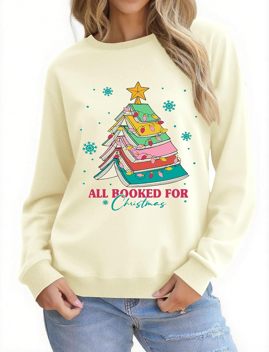 Christmas Sweatshirts for Women Xmas Holiday Cute Graphic Pullovers