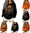 Halloween Sweatshirt Women'S Salem Broom Company Printed Sweatshirt