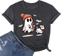 Ghost with Walking Dog Shirt Halloween Ghost Shirt Ghost Dog Shirt