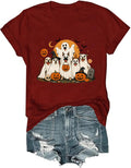Ghost Dog Halloween Shirt Funny Spooky Season Dog Lover Graphic T-Shirt