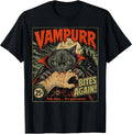 Vampurr Bites Again! Funny Cat Halloween Vintage T-Shirt