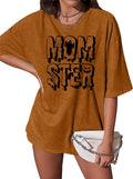 Halloween Momster Oversized Shirts for Women Mom Ster Graphic Tshirt