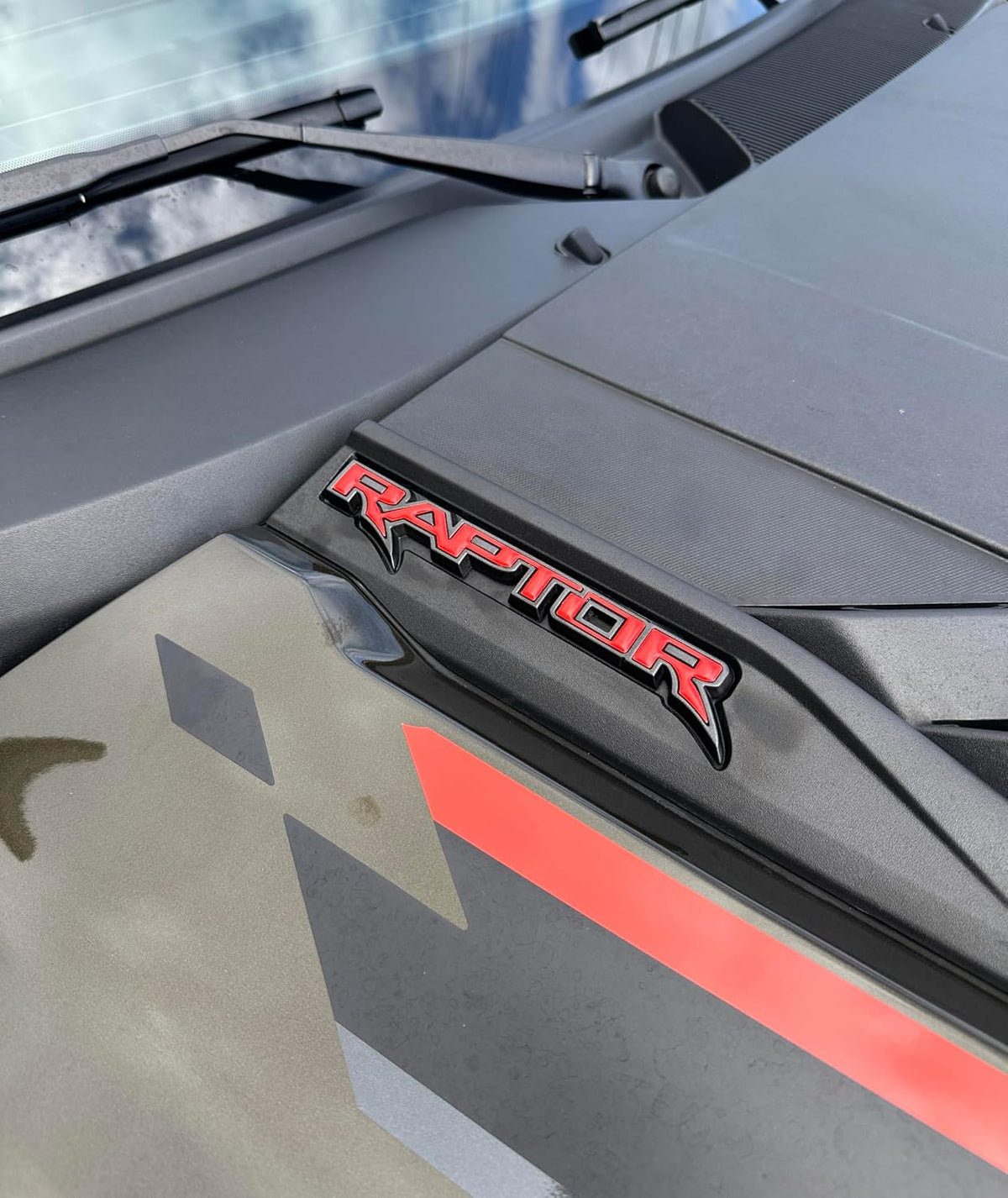 Hood Cowling Emblem Inserts - Compatible with 2021-2026 Ford F-150/Bronco Raptor Unisex
