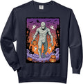 Halloween Mummy Pumpkin Retro Horror Art Comfort Colors Adult Sweatshirt