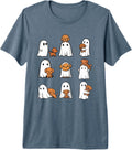 Halloween Dog and Ghost Dogs Cute Ghosts Retro Groovy Puppy Premium Tri-Blend T-Shirt