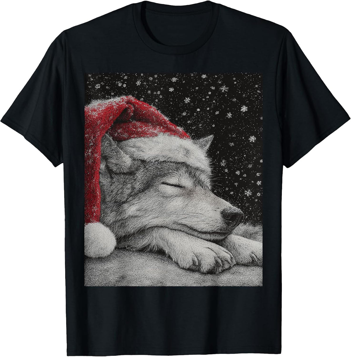 Wolf Christmas Dog T-Shirt