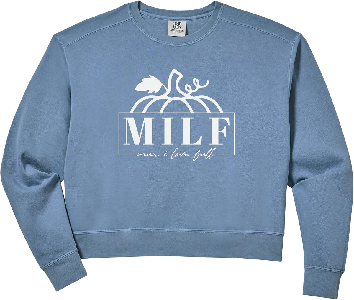 Women's Man I Love Fall Season Pumpkin Comfort Colors Crop Sweatshirt