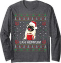 Bah Humpug Funny Pug Cute Dog Lover Ugly Christmas Sweater Long Sleeve T-Shirt