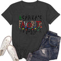 Christmas Shirts for Women Merry Funny Leopard Christmas Tree Tee Tops Holiday Tshirts