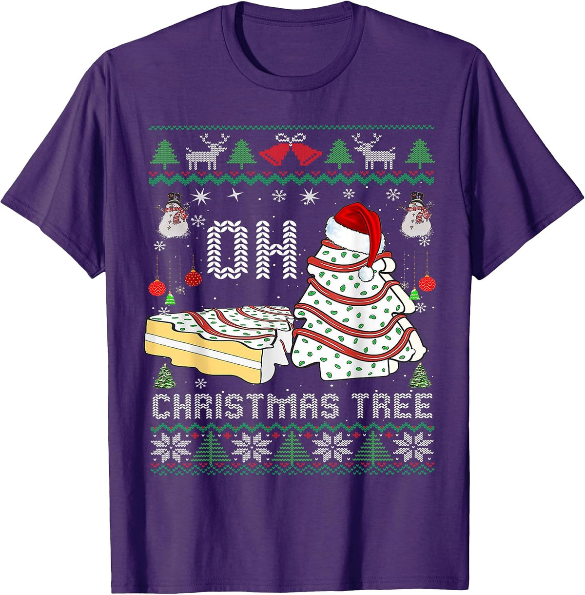 Oh Christmas Ugly Tree Cakes Debbie Becky Jen Cake Lovers T-Shirt