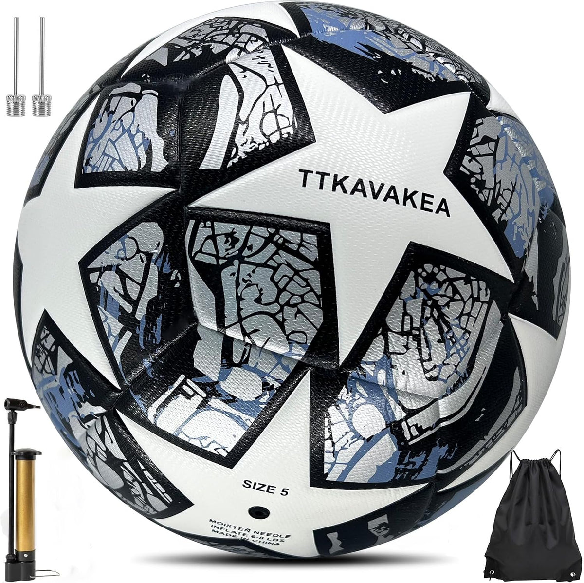 Soccer Ball Size 5,Waterproof PU Leather,Official Match Ball Unisex