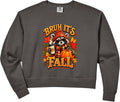 Women's Bruh It’s Fall Raccoon Autumn Season Sweater Weather Harvest Comfort Colors Crop Sweatshirt