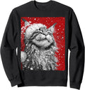 Snowflake Santa Claus Merry Christmas Cat Xmas Sweatshirt