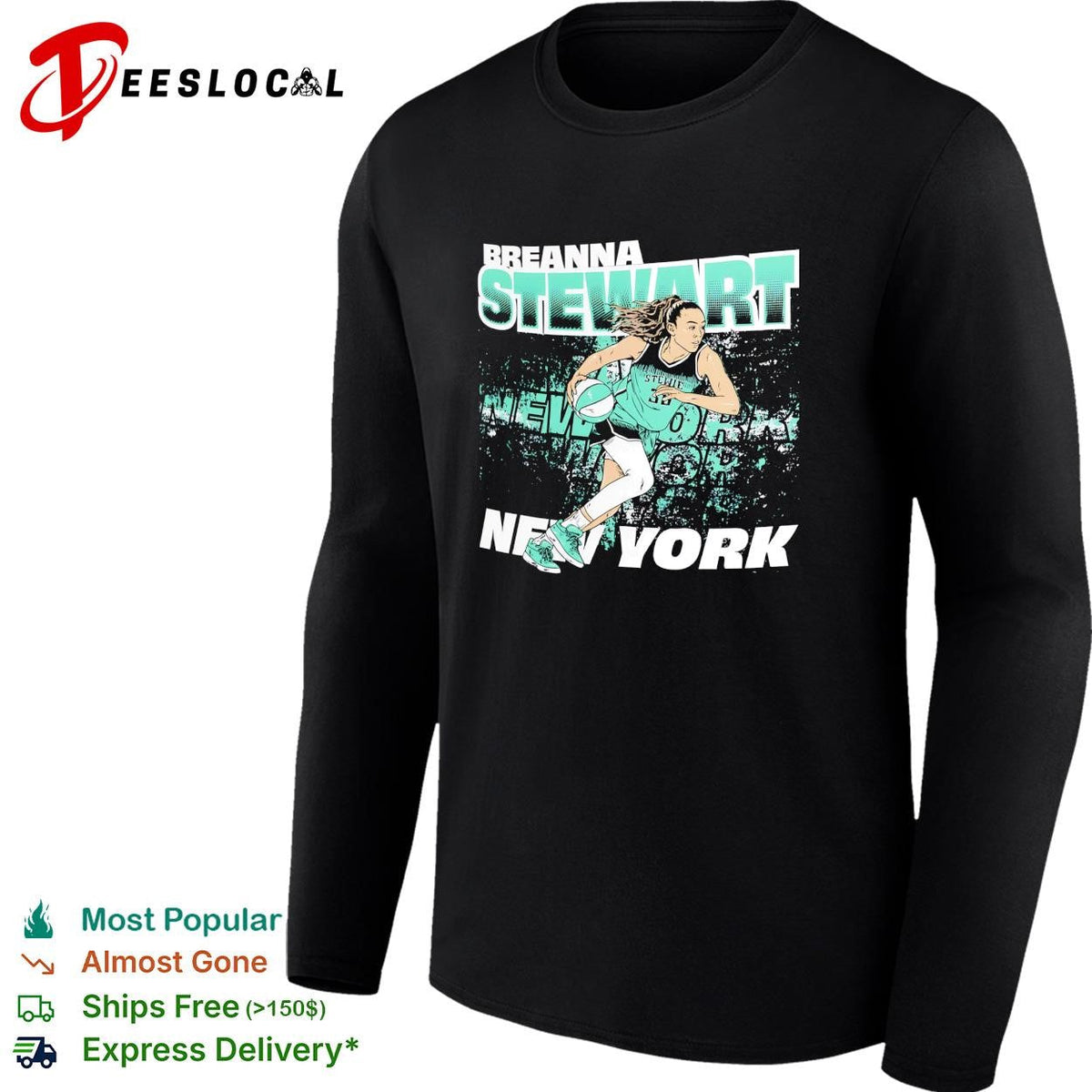 Breanna Stewart number 30 New York Liberty basketball action poster shirt Unisex