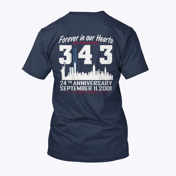 9/11 Memorial 24th Anniversary 343 Firefighters Tribute T Shirt Unisex