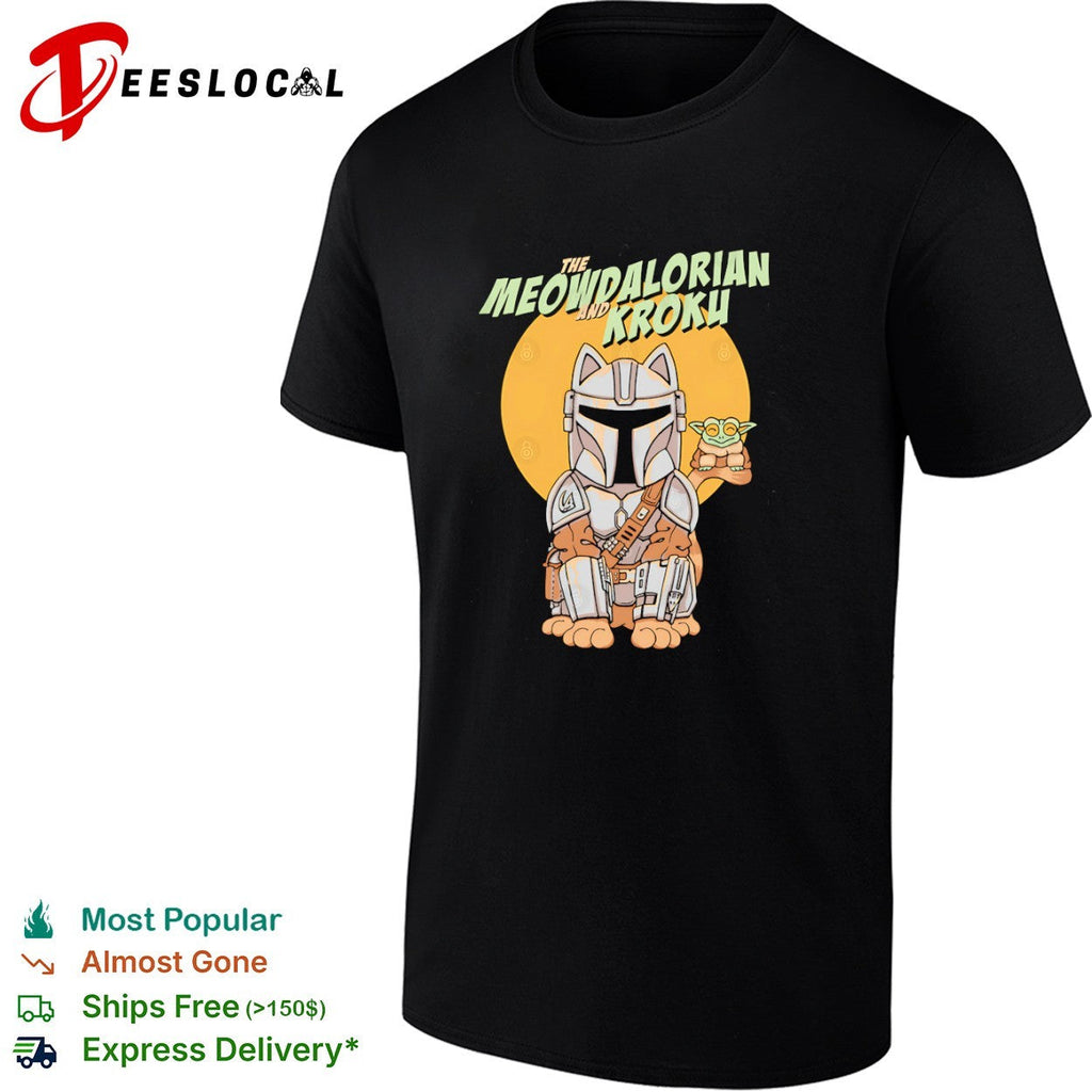 A cat bounty hunter and his frog foundling Meowdalorian and Kroku shirt Unisex