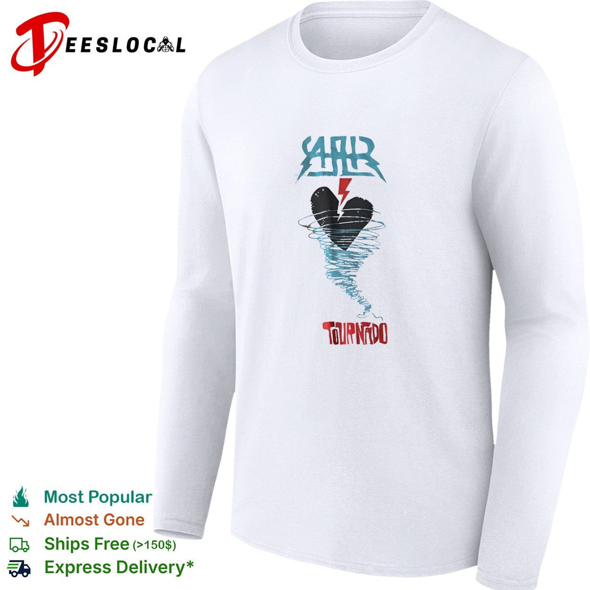 AAR Tournado Heart Lightning Bolt Logo Music Band shirt Unisex