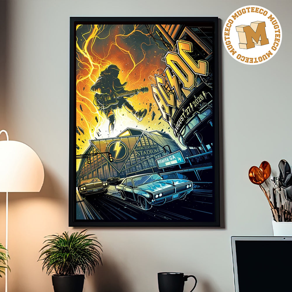 ACDC Atlanta GA 2026 Event Poster At Mercedes Benz Stadium On August 27 2026 Home Decor Poster Cavnas