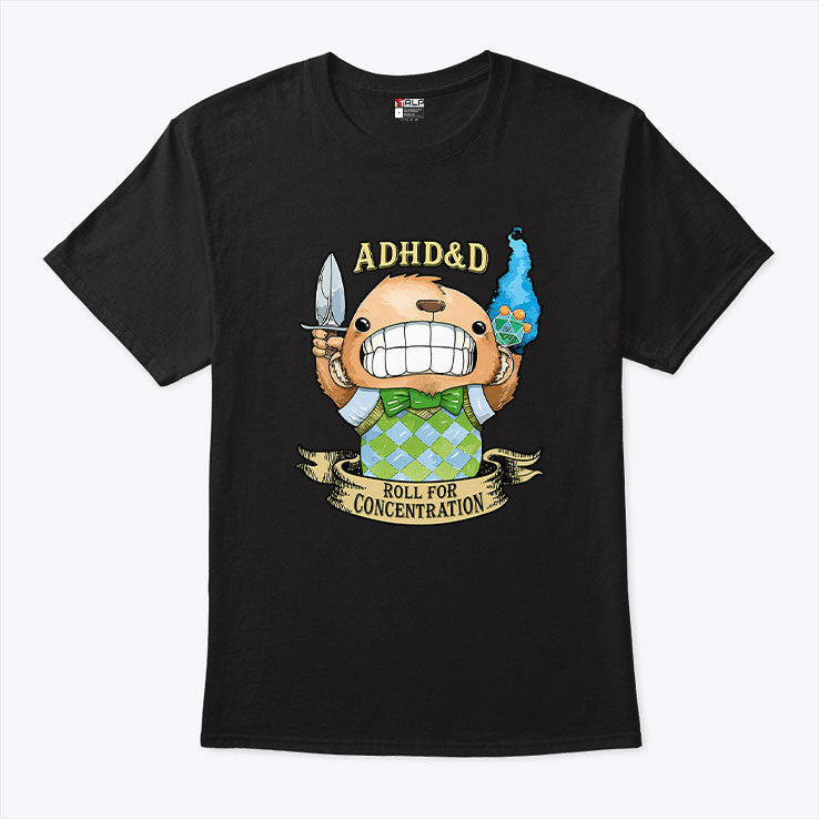 ADHD&D Roll For Concentration Dungeons Dragons T Shirt Unisex