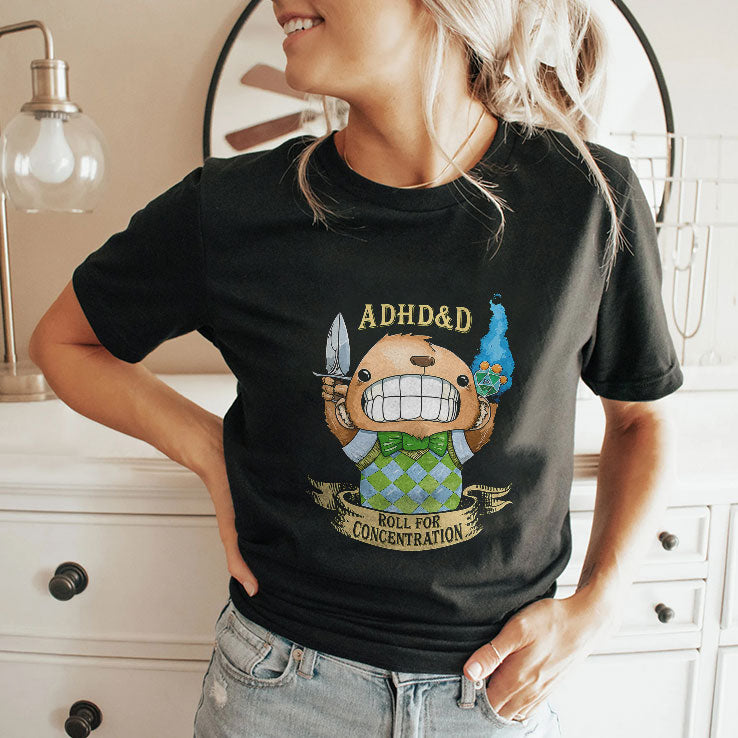 ADHD&D Roll For Concentration Dungeons Dragons T Shirt Unisex