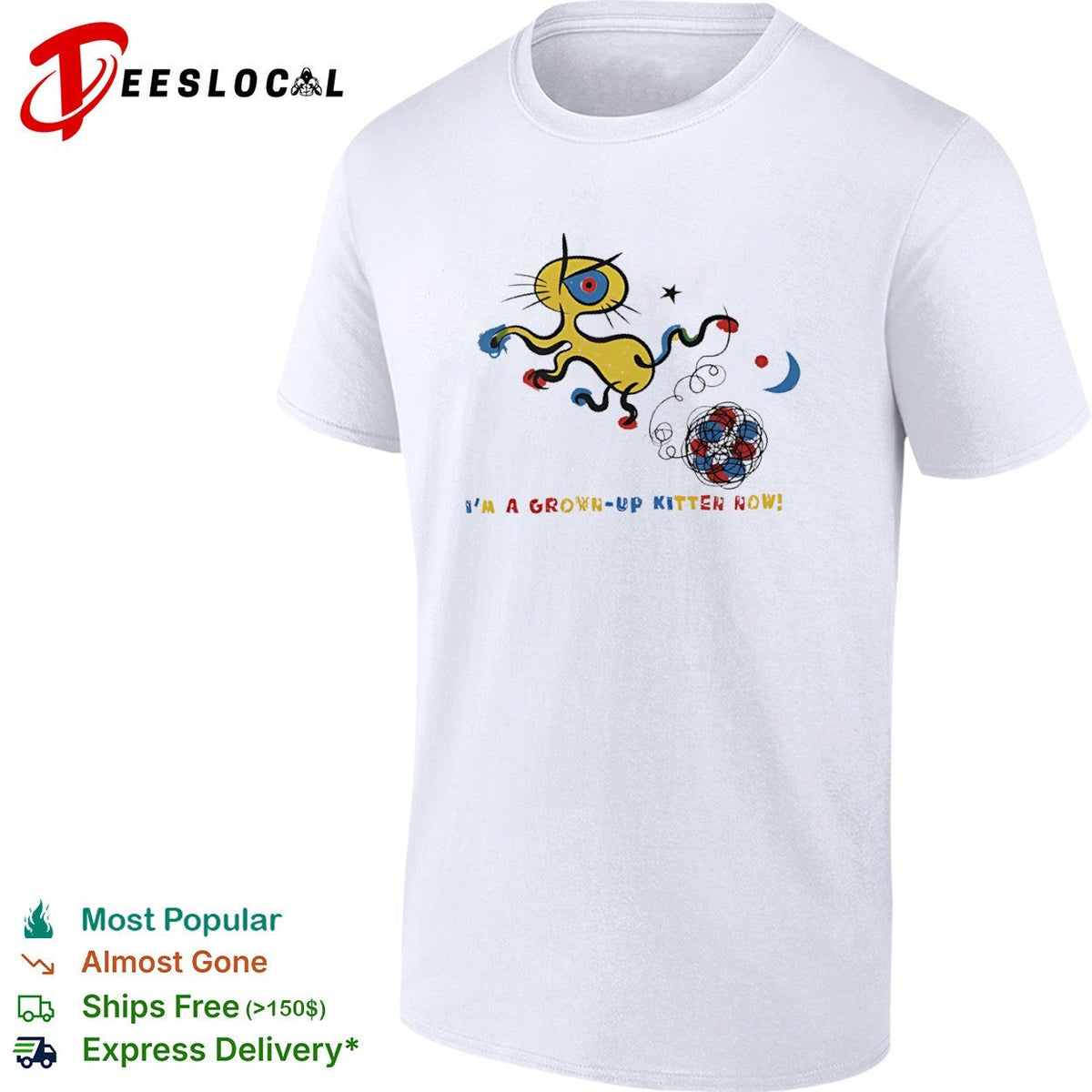 Abstract Cat Art I am a grown up kitten now shirt Unisex