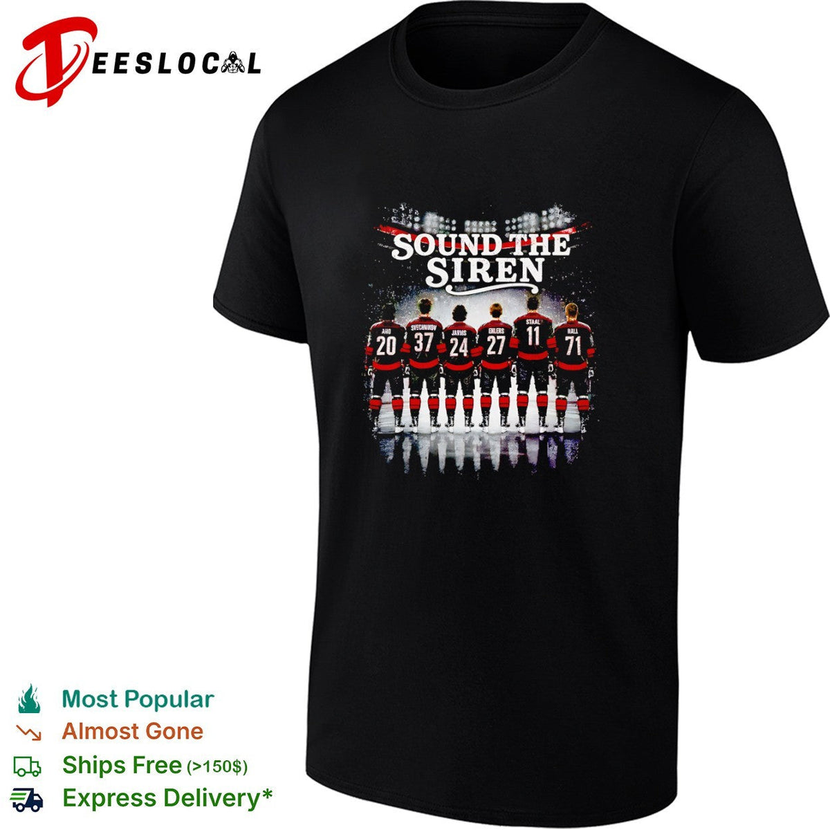 Aho Svechnikov Jarvis Ehlers Staal Hall Sound the Siren Carolina Hurricanes shirt Unisex