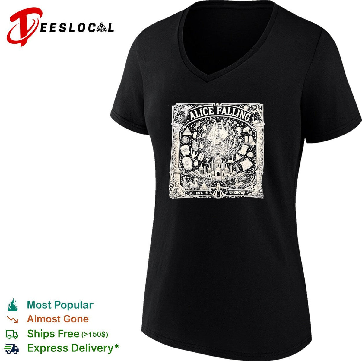 Alice Falling conspiracy theory aesthetic Alice in Wonderland shirt Unisex