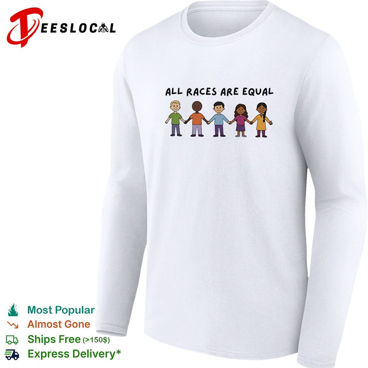 All races are equal cartoon shirt Unisex
