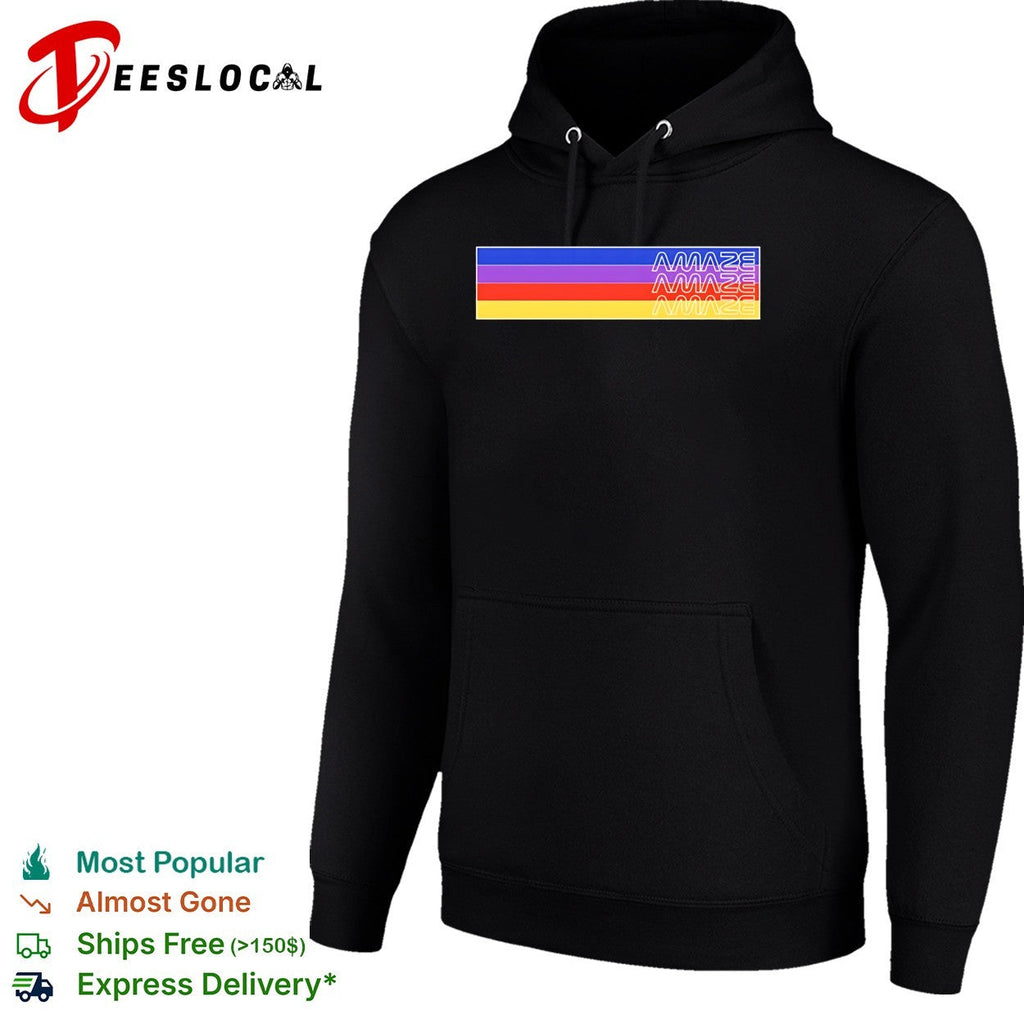 Amaze retro neon stripes rainbow bold graphic shirt Unisex