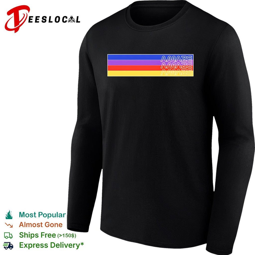 Amaze retro neon stripes rainbow bold graphic shirt Unisex