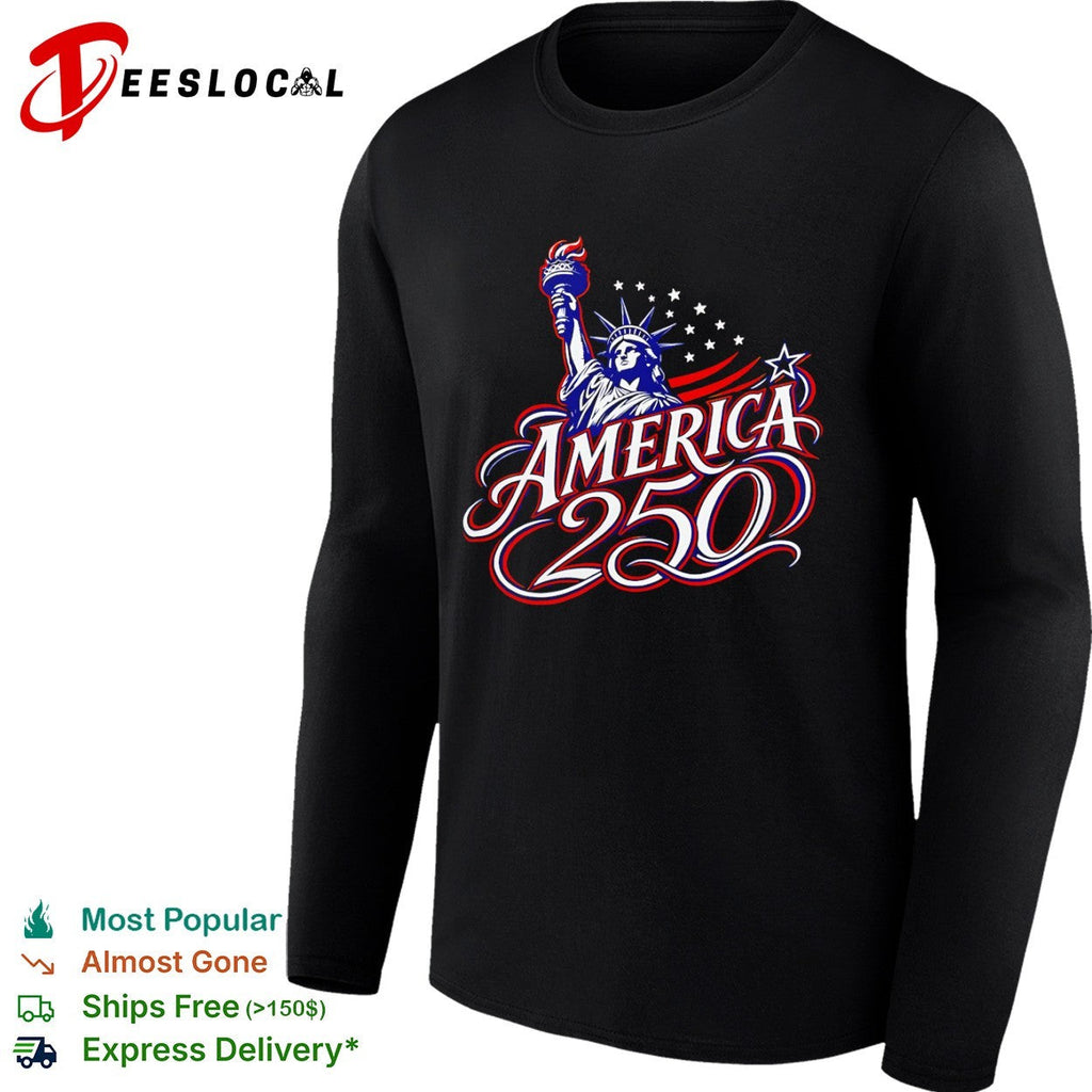 America 250 Statue of Liberty Torch Stars Stripes Red White and Blue Patriot shirt Unisex