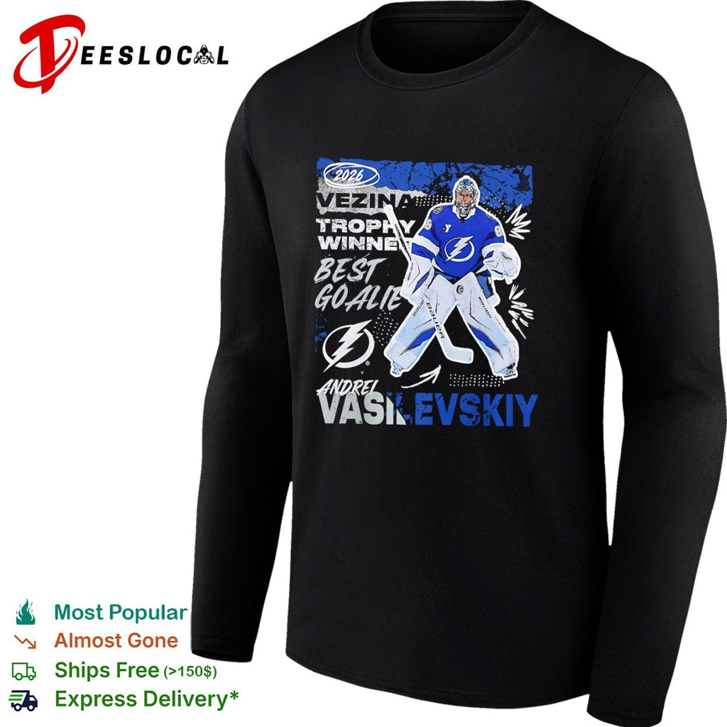 Andrei Vasilevskiy Tampa Bay Lightning 2026 Vezina Trophy Winner Best Goalie shirt Unisex